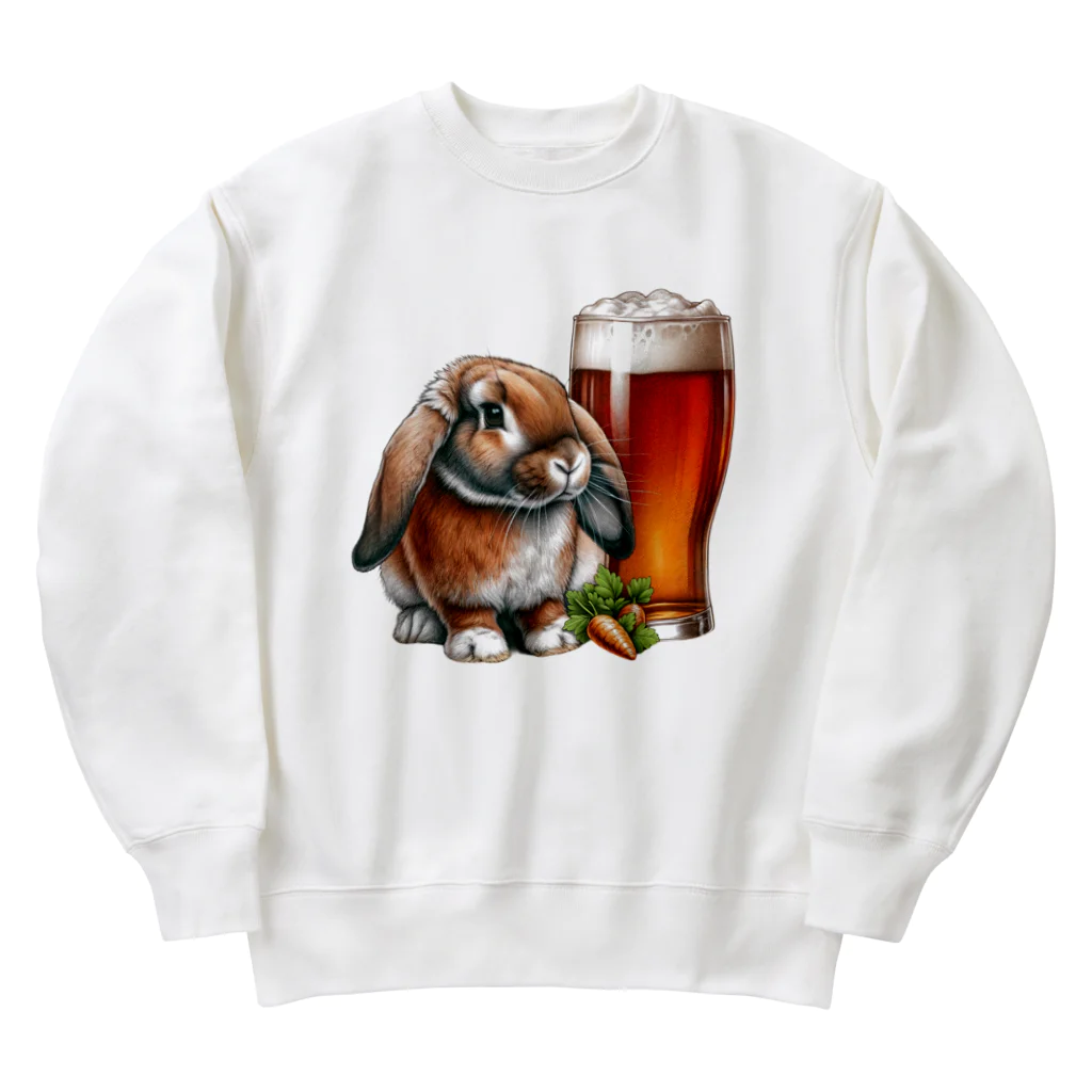 bottaの可愛いウサギ(垂れ耳ビール)カラー03 Heavyweight Crew Neck Sweatshirt