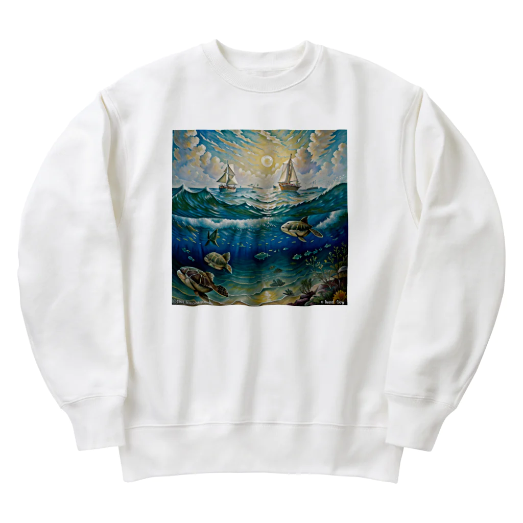 あかいはちの海の生き物 Heavyweight Crew Neck Sweatshirt