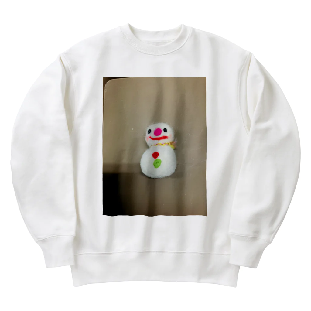 ポメラニアンのアリスくんの雪だるまの東海さん Heavyweight Crew Neck Sweatshirt