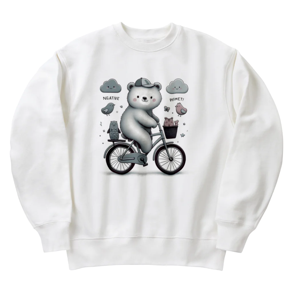 33----33のくまさん初めてのおつかい Heavyweight Crew Neck Sweatshirt