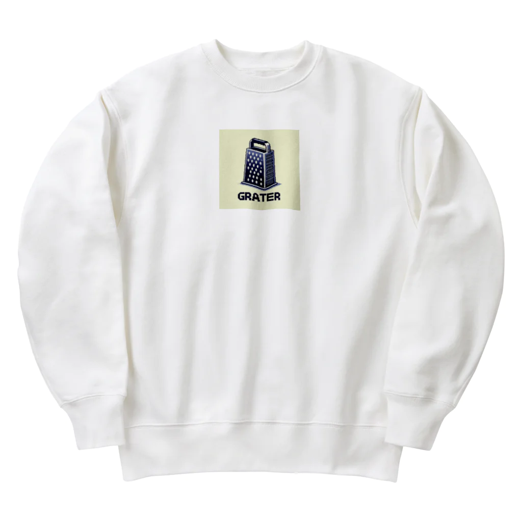 ドット絵調理器具のドット絵「グレーター」 Heavyweight Crew Neck Sweatshirt