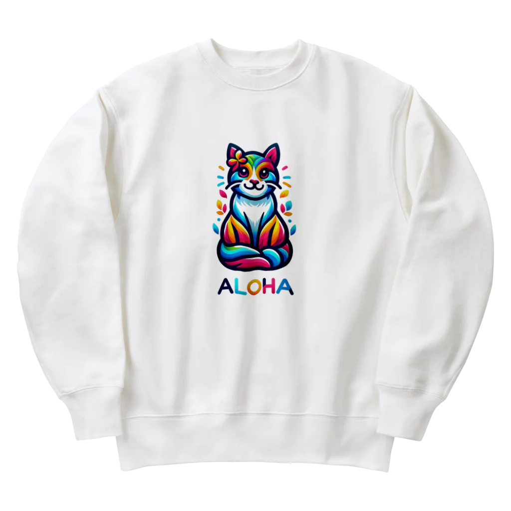 abaaba_100154のALOHA猫ちゃん Heavyweight Crew Neck Sweatshirt