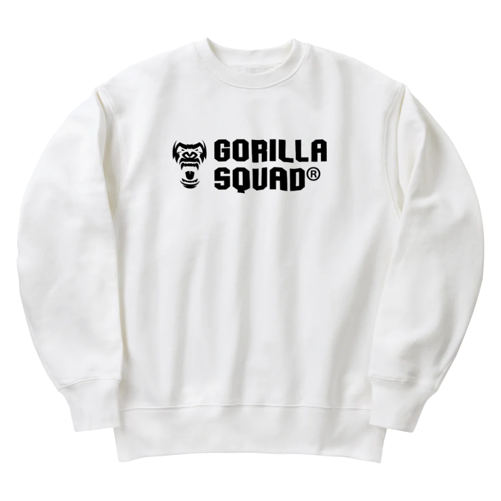 GORILLA SQUAD 公式ノベルティショップのGORILLA SQUAD ロゴ黒 Heavyweight Crew Neck Sweatshirt