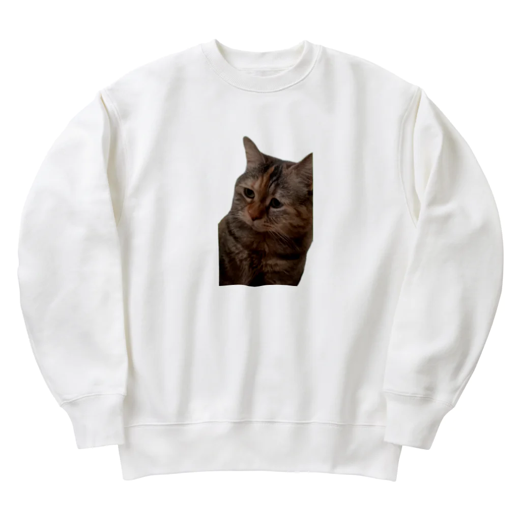 猫ミームグッズの【猫ミーム】叱られる猫 Heavyweight Crew Neck Sweatshirt