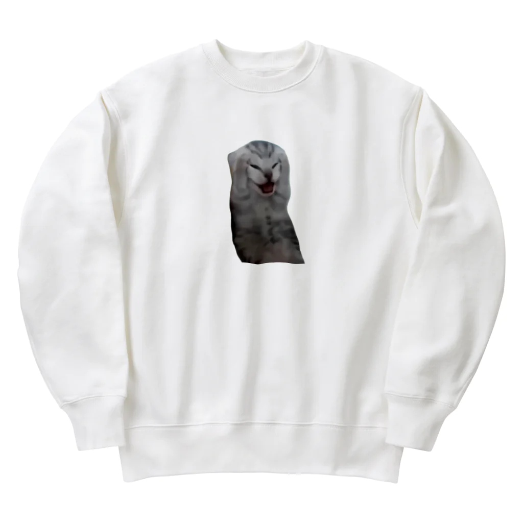 猫ミームグッズの絶望する子猫 Heavyweight Crew Neck Sweatshirt