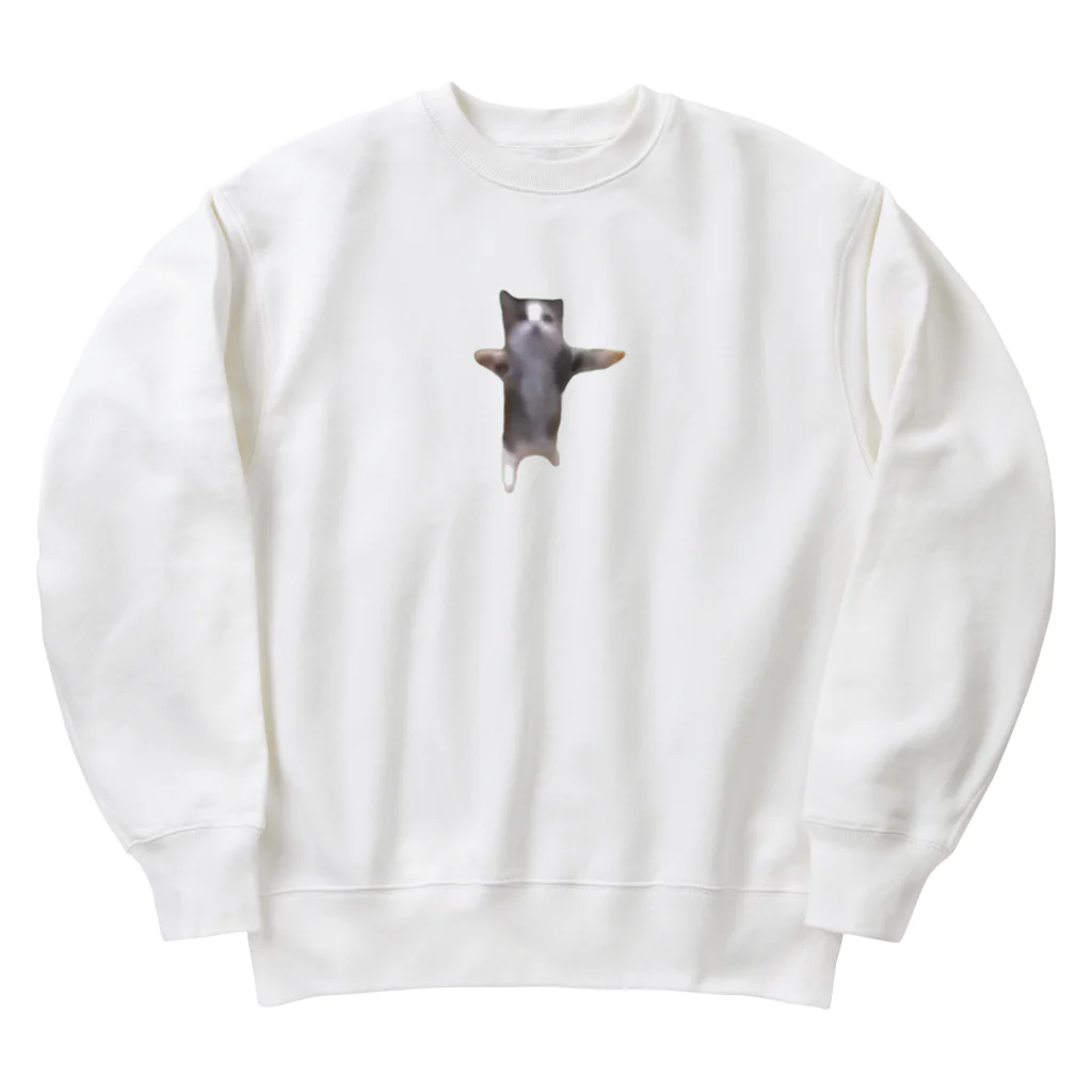 猫ミームグッズの【猫ミーム】Happy Happy Cat Heavyweight Crew Neck Sweatshirt