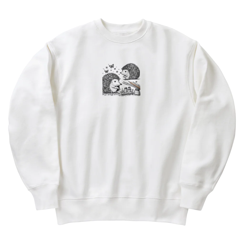 花鳥風月の対面ハリネズミ Heavyweight Crew Neck Sweatshirt