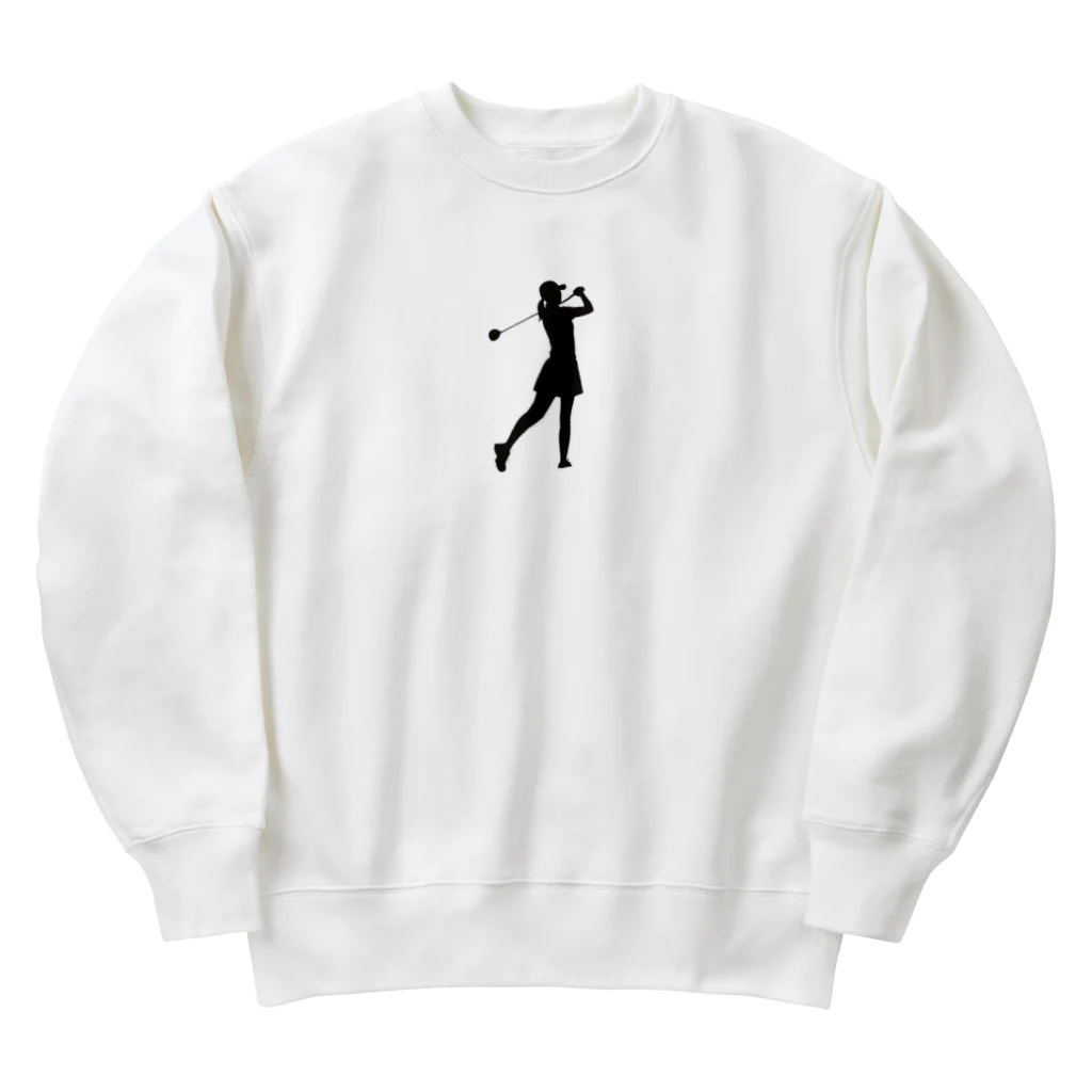 ぱんだまんのシャドーゴルフ（WOMEN) Heavyweight Crew Neck Sweatshirt