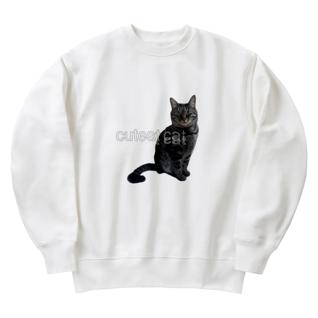 保護猫しじみのキリッ　保護猫しじみ Heavyweight Crew Neck Sweatshirt