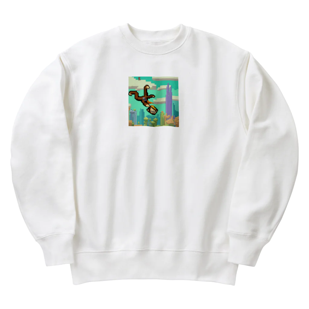 yuhi04のスカイダイビングの冒険猿 Heavyweight Crew Neck Sweatshirt