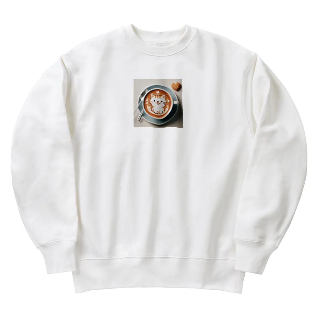 アニマルグッズストア　OPIのラテアートの猫 Heavyweight Crew Neck Sweatshirt