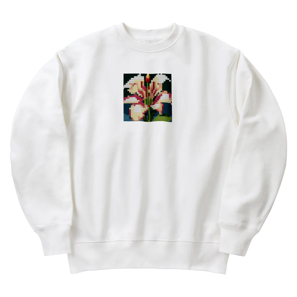 noaru633のドット絵のユリ Heavyweight Crew Neck Sweatshirt