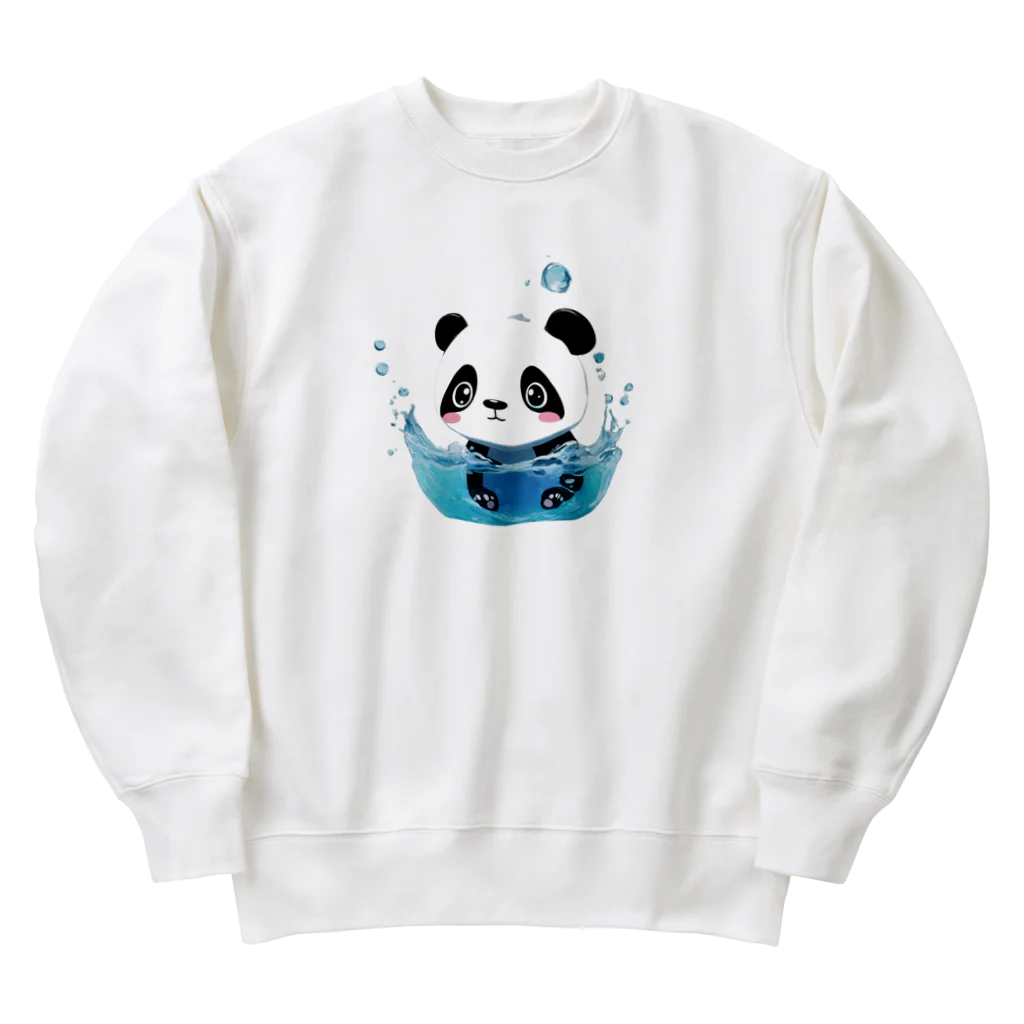 waterpandaの水に落ちるパンダ Heavyweight Crew Neck Sweatshirt