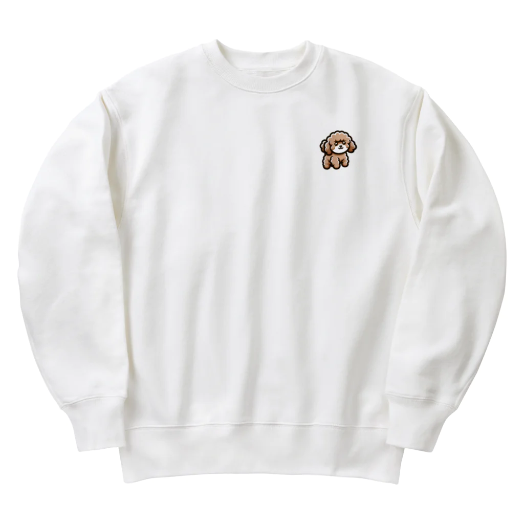 WANnyanDesign 犬猫イラストレーターのトイプードル（口元白） Heavyweight Crew Neck Sweatshirt