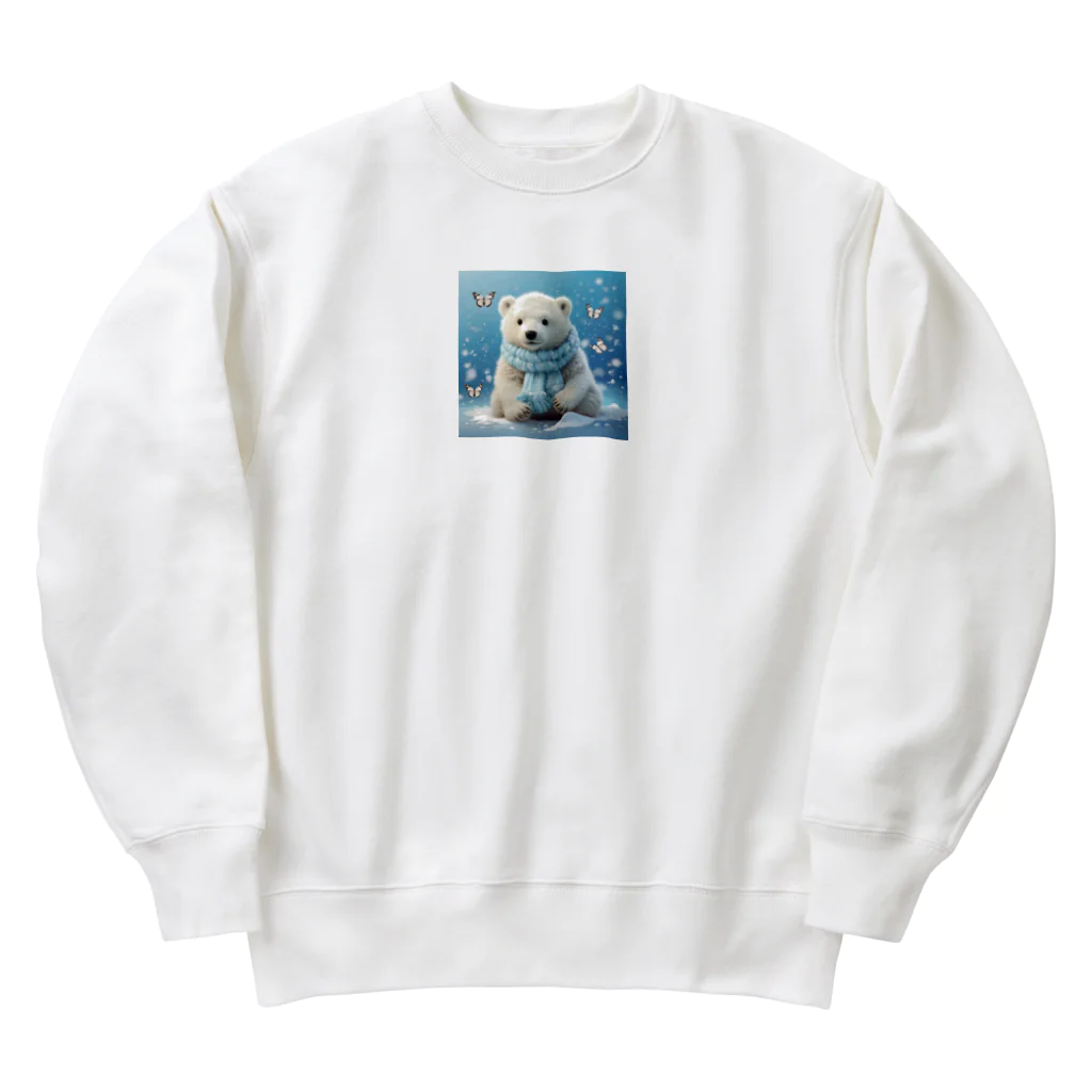 りんりんの可愛いシロクマちゃんショップ　かわいいよ！の白くま Heavyweight Crew Neck Sweatshirt