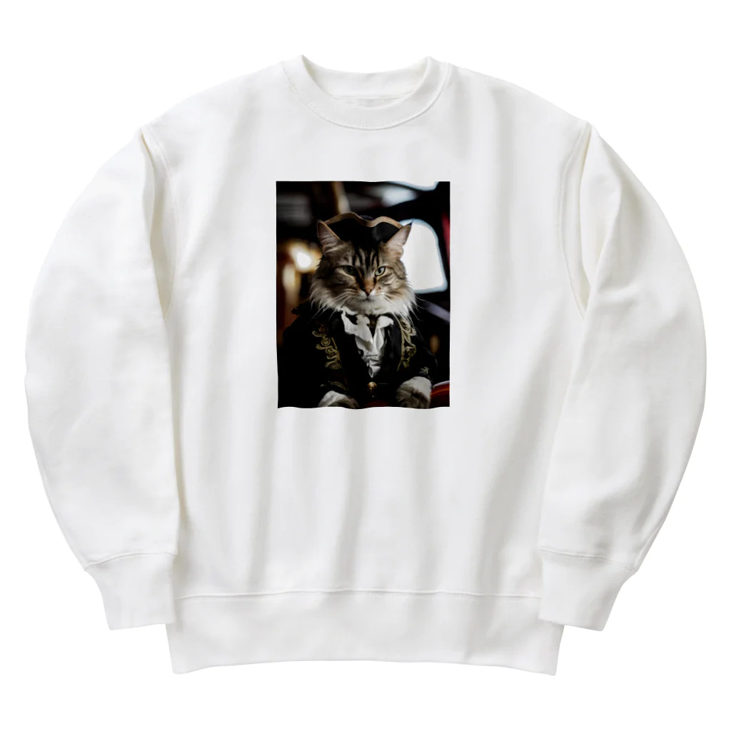 ZZRR12の海賊の支配者猫：海の覇者 Heavyweight Crew Neck Sweatshirt