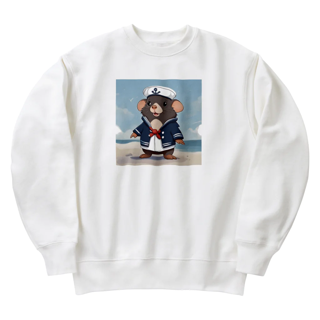 マジカルメッセージのネズミの水兵 Heavyweight Crew Neck Sweatshirt