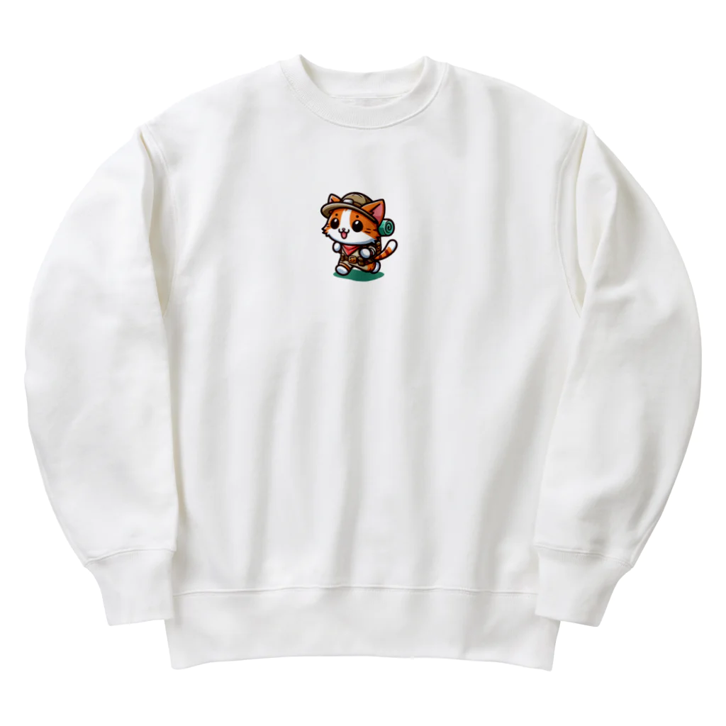 BinaryStoreの冒険好きな猫 Heavyweight Crew Neck Sweatshirt