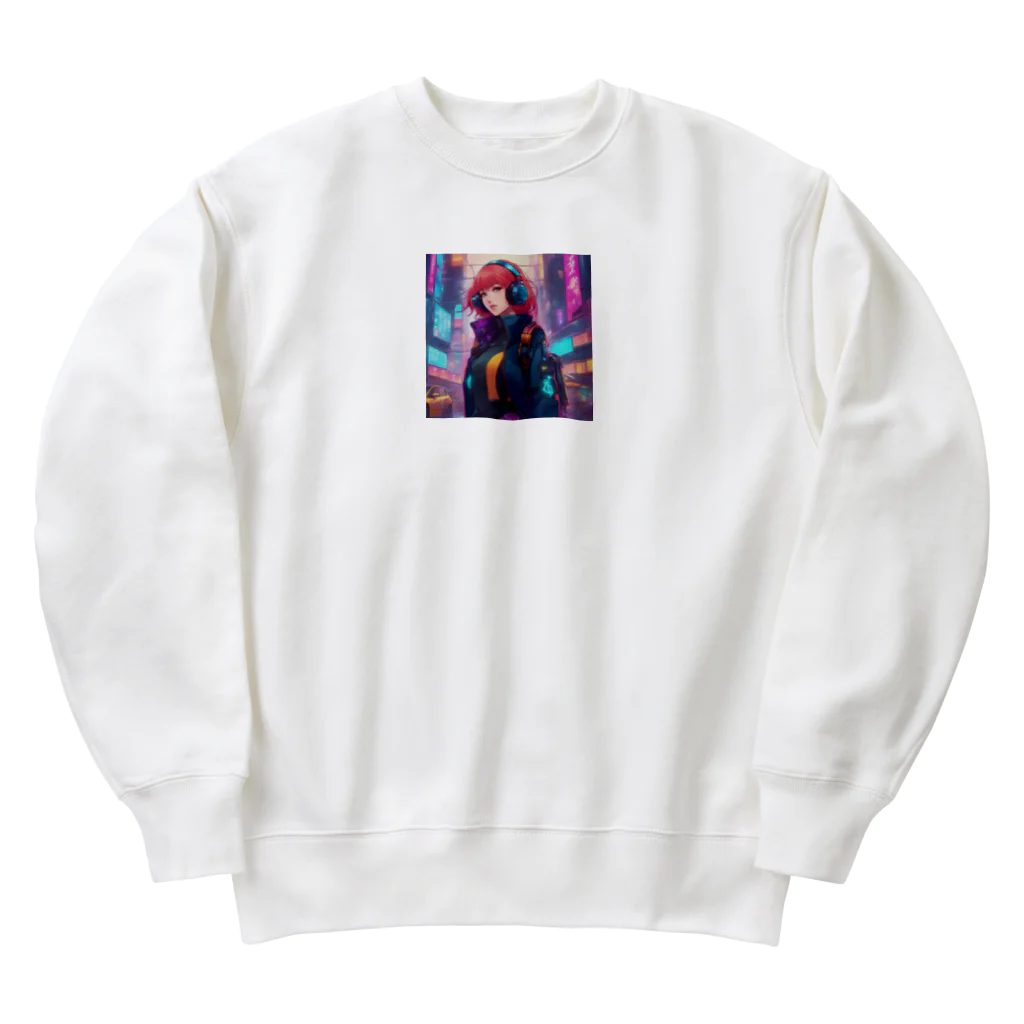 saka7914のサイバー女子 Heavyweight Crew Neck Sweatshirt