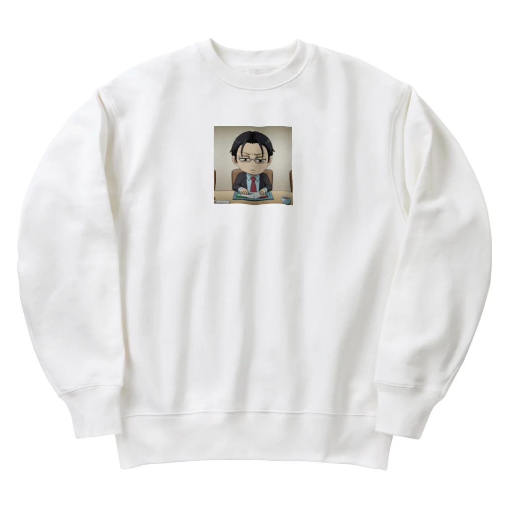 なお（ｻﾗﾘｰﾏﾝ）＠AI使って情報発信中のカンペ確認中＠サラリーマン Heavyweight Crew Neck Sweatshirt