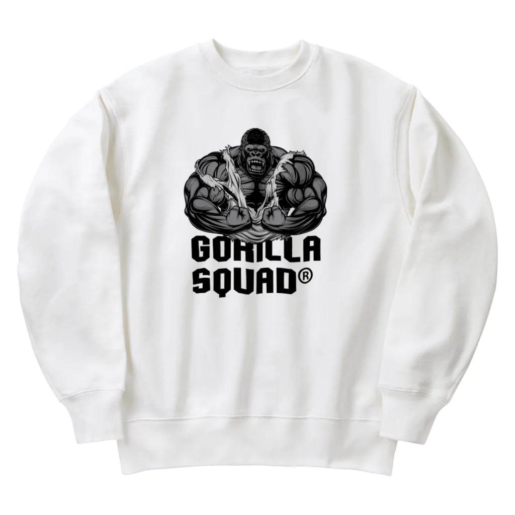 GORILLA SQUAD 公式ノベルティショップのアングリーゴリラビルダー/ロゴ黒 Heavyweight Crew Neck Sweatshirt