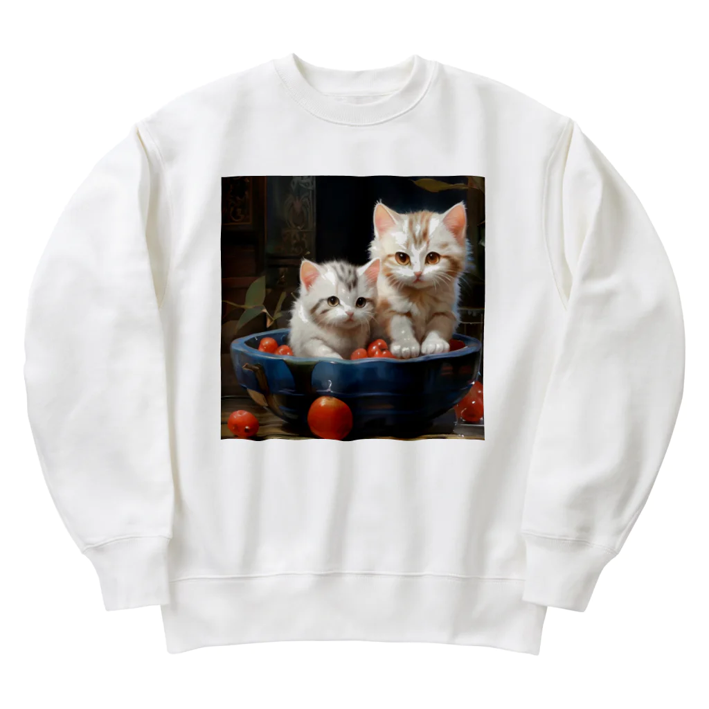 恥ずかしがり屋のねこショップのい Heavyweight Crew Neck Sweatshirt