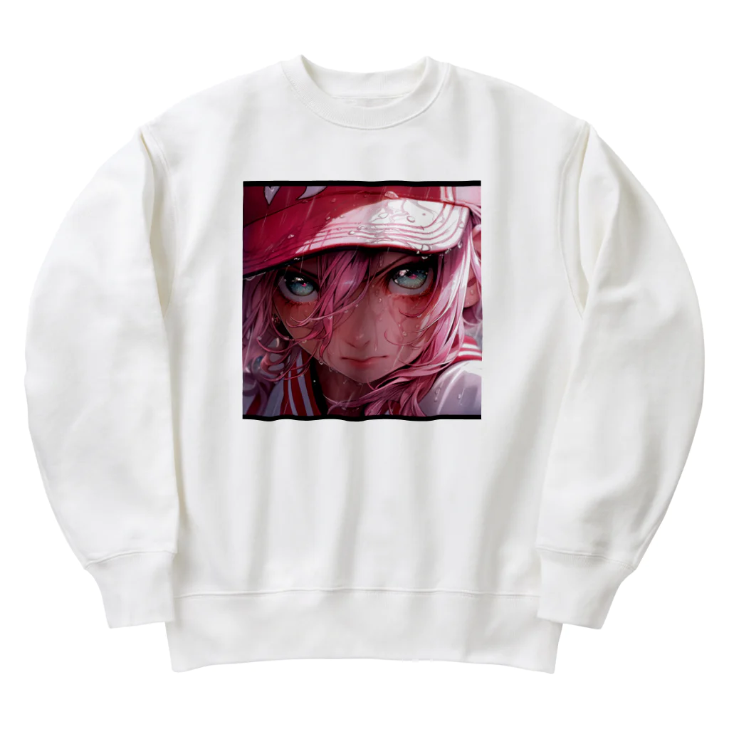 ぶーたんの熱血少女の燃える情熱 Heavyweight Crew Neck Sweatshirt