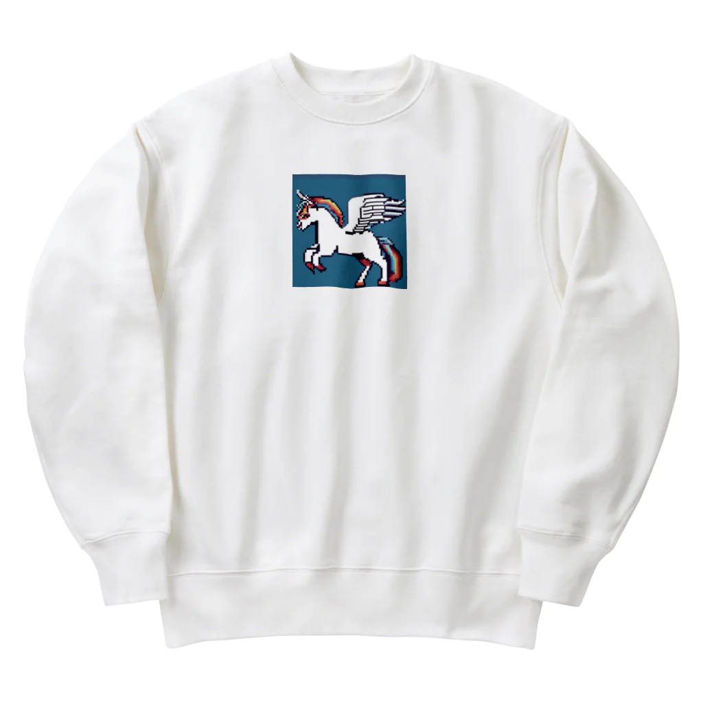 AI画像作って遊ぼうのドット絵ユニコーン Heavyweight Crew Neck Sweatshirt