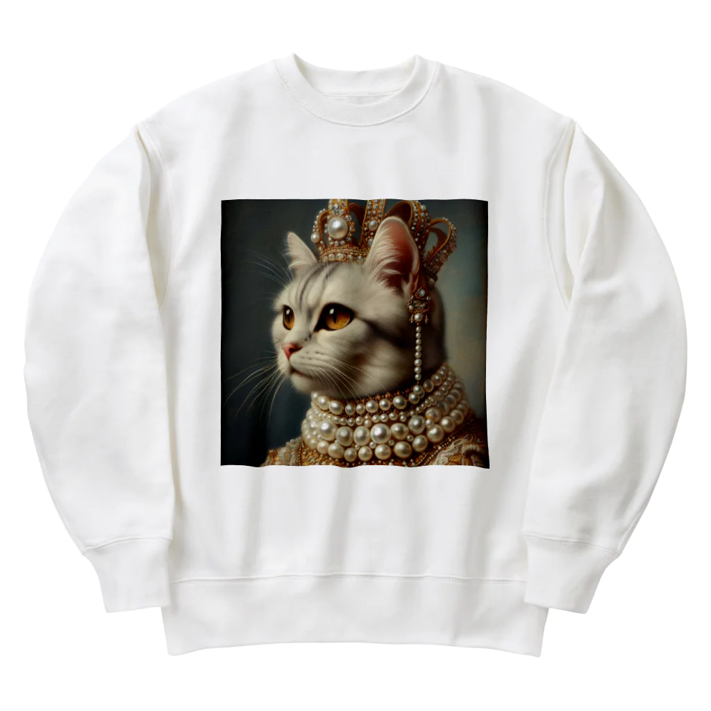 esmeralda64の真珠猫 メアリー1世 Heavyweight Crew Neck Sweatshirt