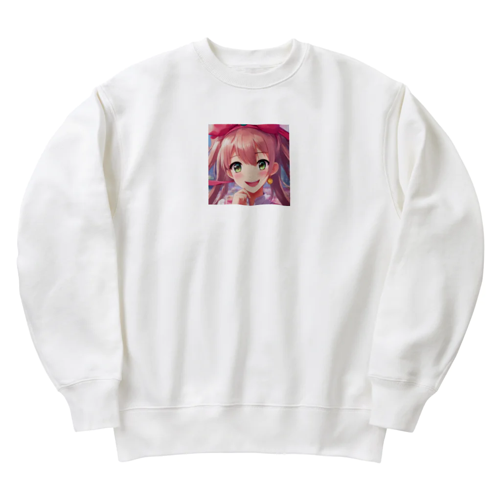 asanonnのリボン付きヘッドバンドな女の子 Heavyweight Crew Neck Sweatshirt