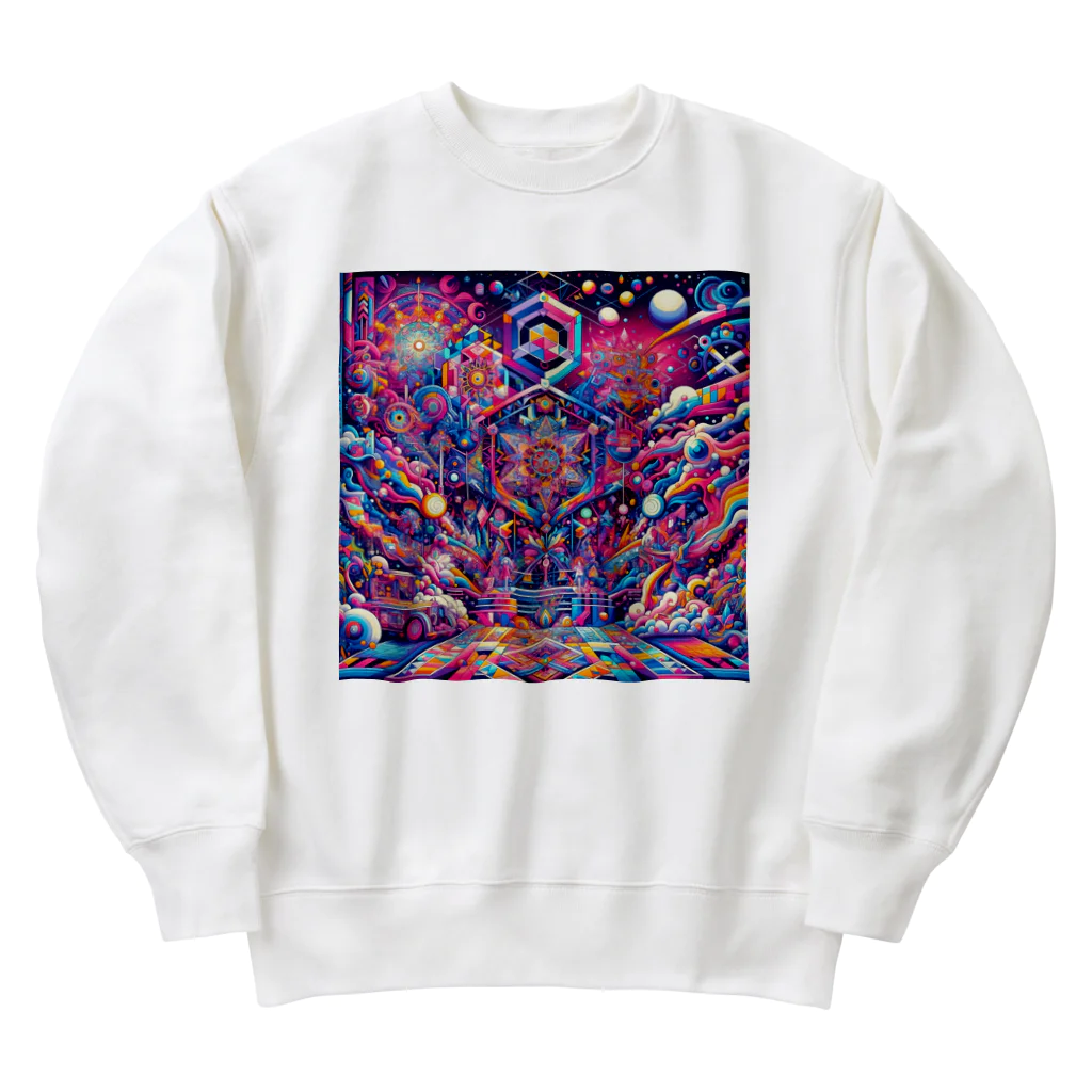 トトベス(T∴B∴M∴)🕊️の神聖リリスちゃん神殿 🌈💞31.サイケデリック宇宙アーケード商店街 Heavyweight Crew Neck Sweatshirt