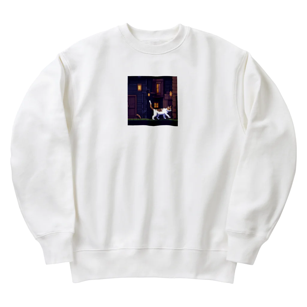 猫のくつろぎ空間の探検家 のら猫 -SASUKE- Heavyweight Crew Neck Sweatshirt