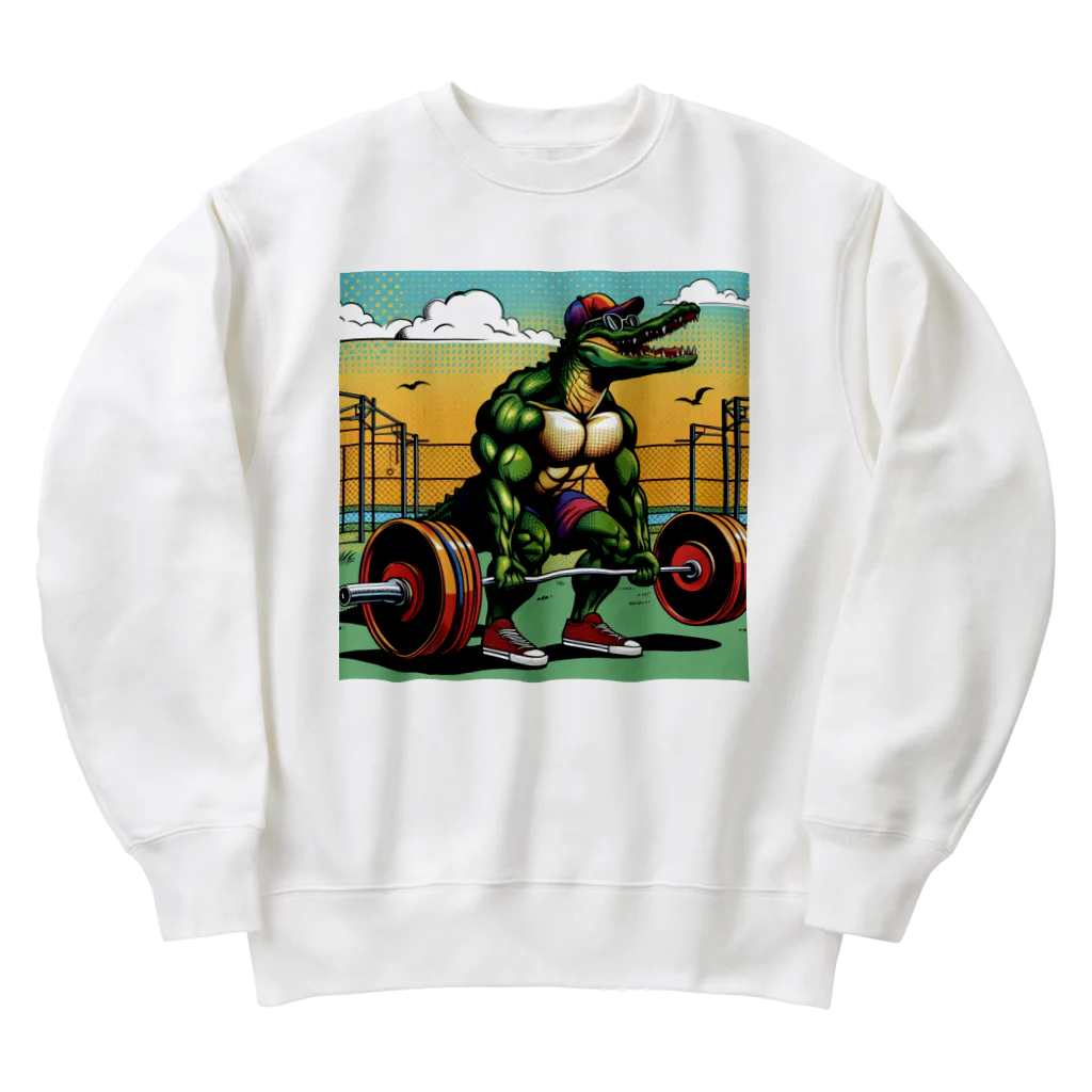 マッチョなクロコダイルのマッチョなクロコダイル　デットリフトver. Heavyweight Crew Neck Sweatshirt