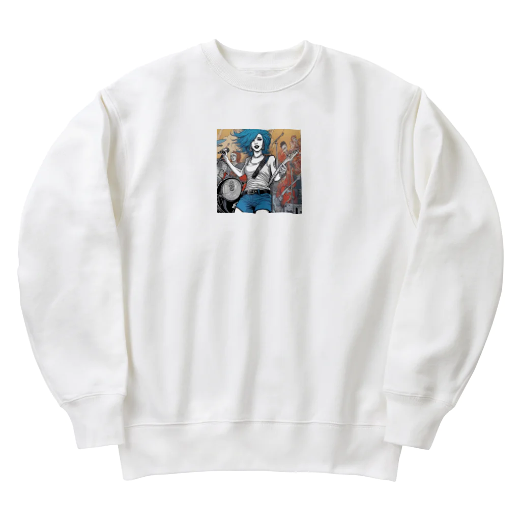 Kyon_IllustItemShopのロックシンガー Heavyweight Crew Neck Sweatshirt