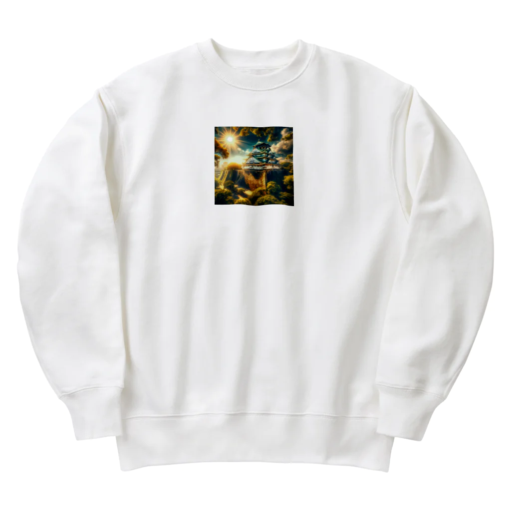 戦国時代マニアの夏の輝きを放つ大阪城 Heavyweight Crew Neck Sweatshirt