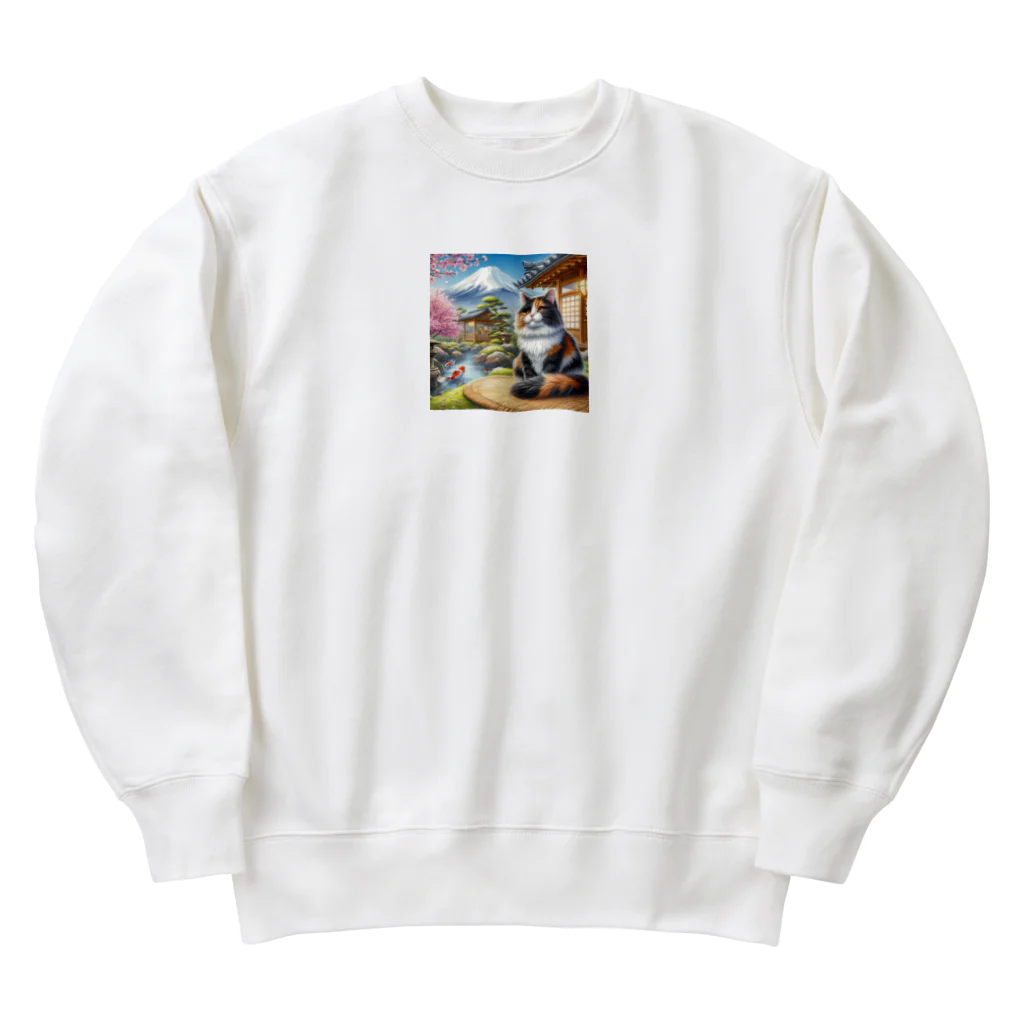 taiseibowのネコ＆富士山 Heavyweight Crew Neck Sweatshirt