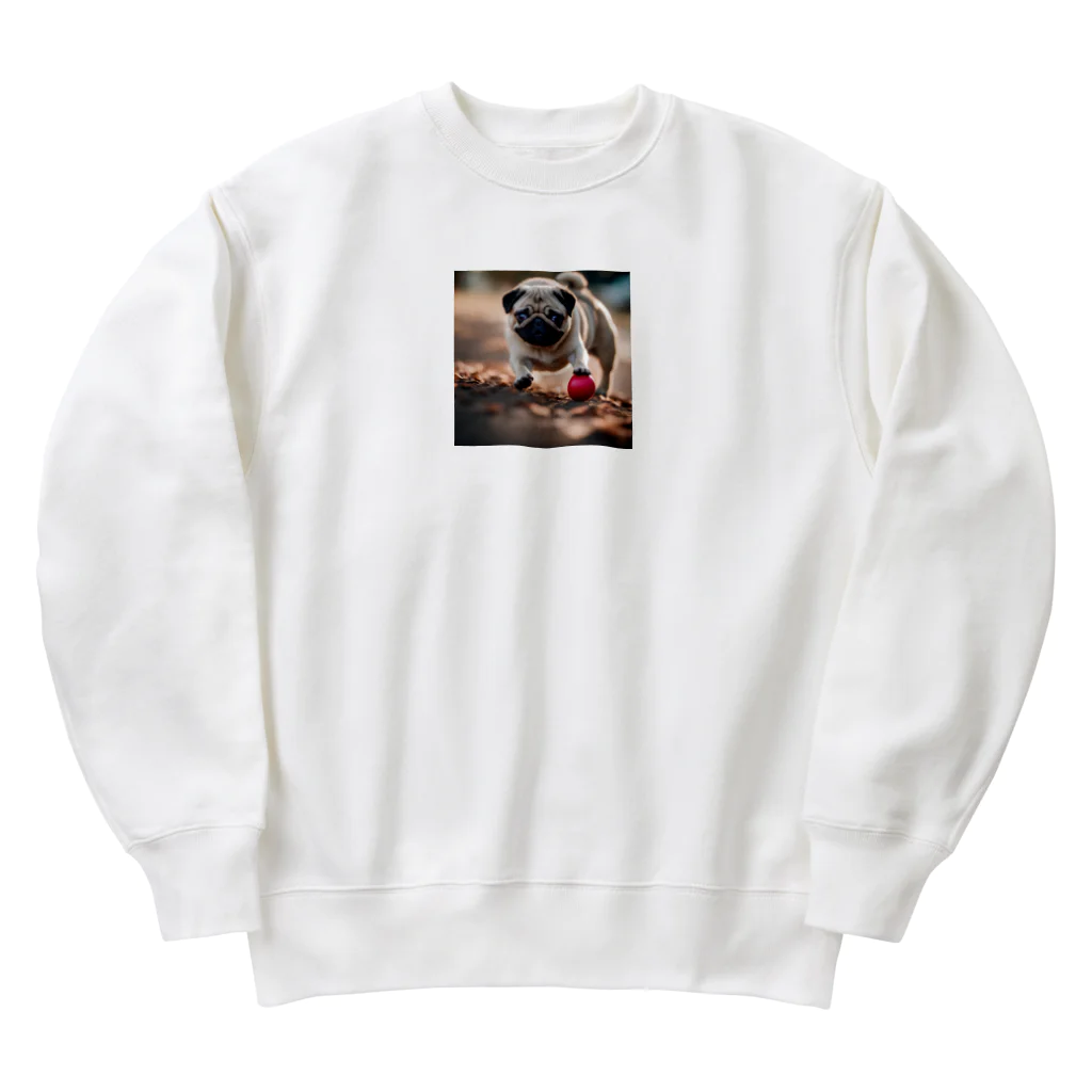 ODDS-345のボールで遊ぶパグ Heavyweight Crew Neck Sweatshirt