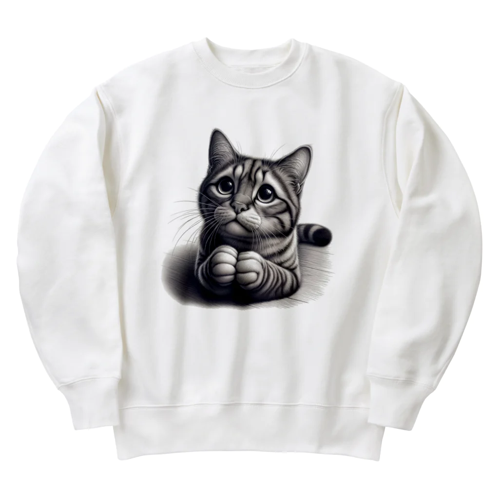 Amyaymのおねだり猫 Heavyweight Crew Neck Sweatshirt