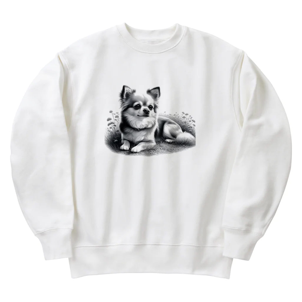 サボのドッグショップのチワポメ Heavyweight Crew Neck Sweatshirt