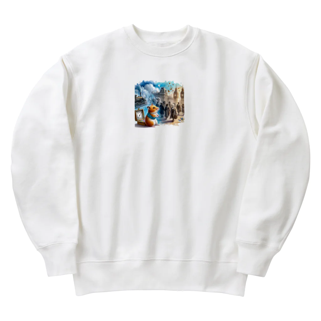 えほんのふんわりぺーじのフクの時間旅行 Heavyweight Crew Neck Sweatshirt