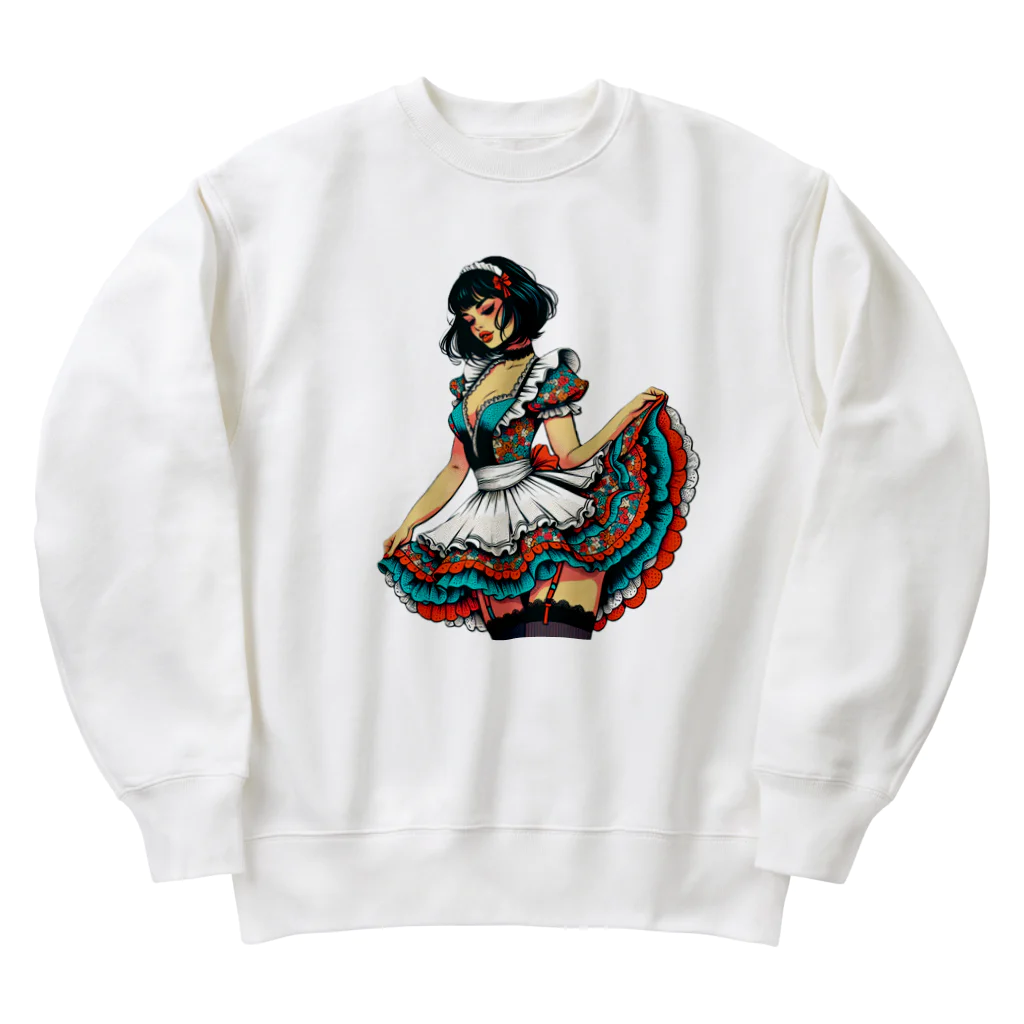 taturou-11777のセクシーで魅力的なメイド Heavyweight Crew Neck Sweatshirt