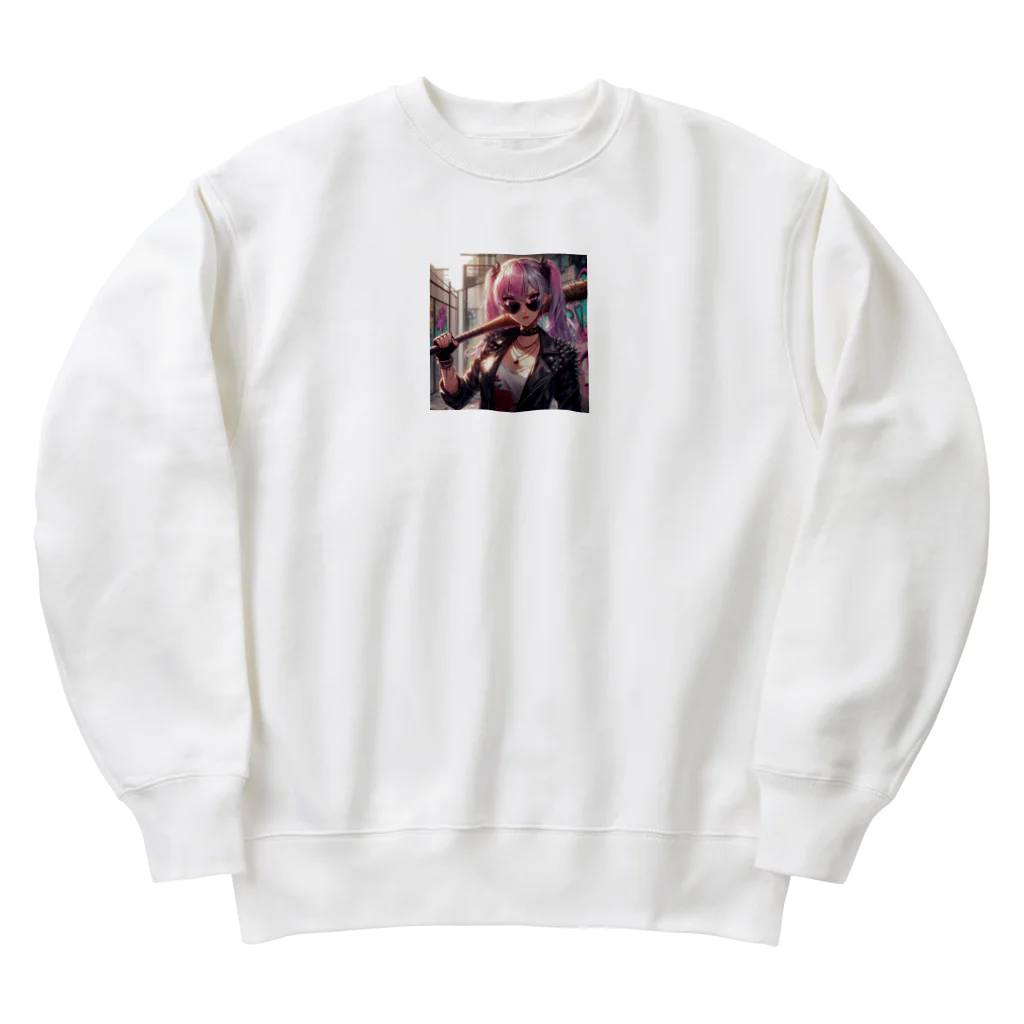 NunPUのスタイリッシュガール Heavyweight Crew Neck Sweatshirt