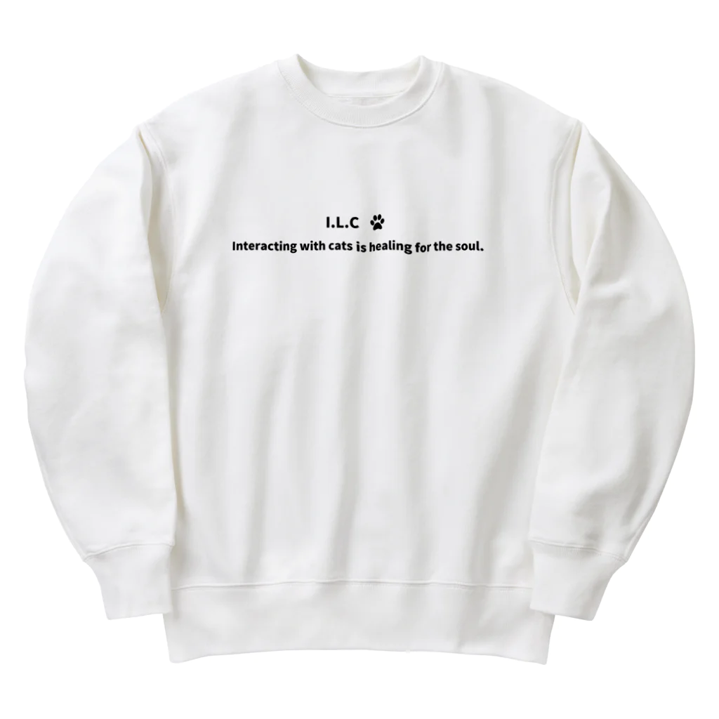 ぱんだまんのI LOVE CAT !（黒） Heavyweight Crew Neck Sweatshirt