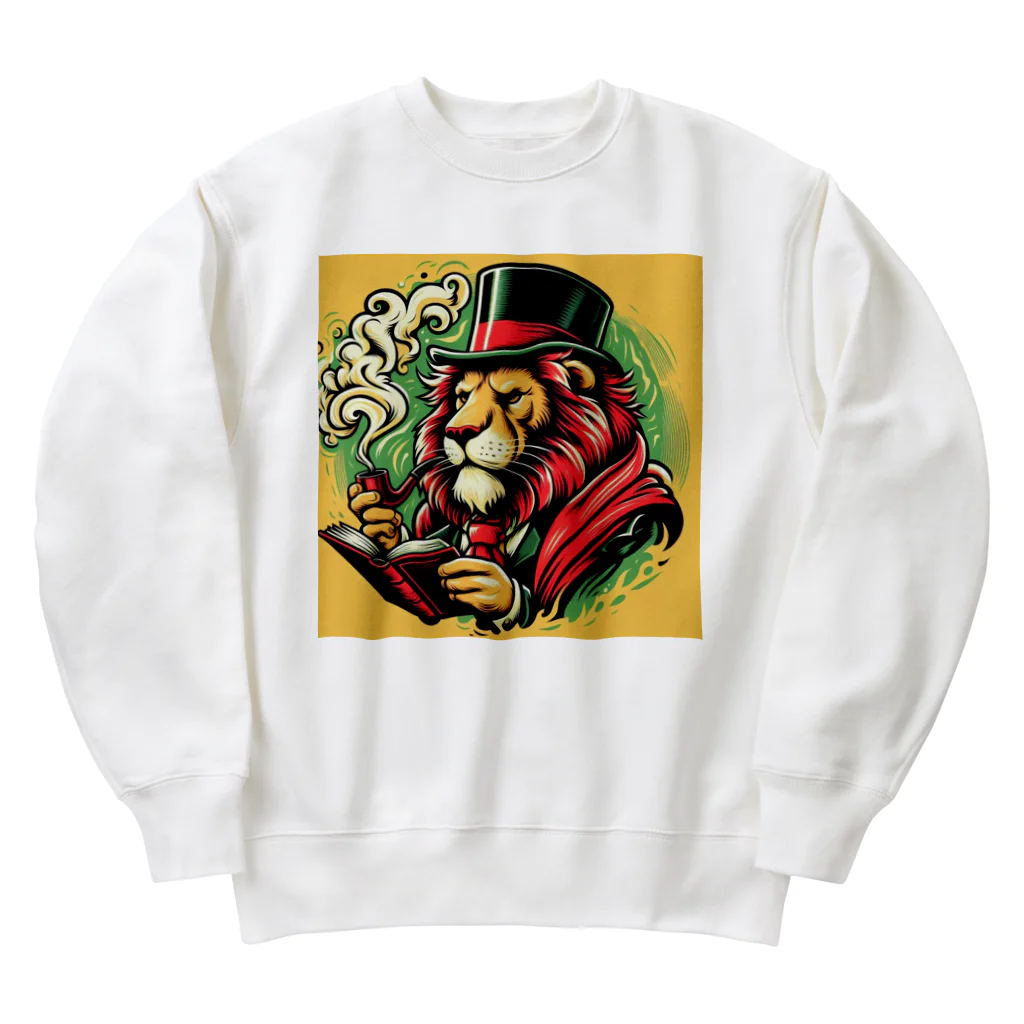 グラサンライオンと仲間たちのライオン男爵 Heavyweight Crew Neck Sweatshirt