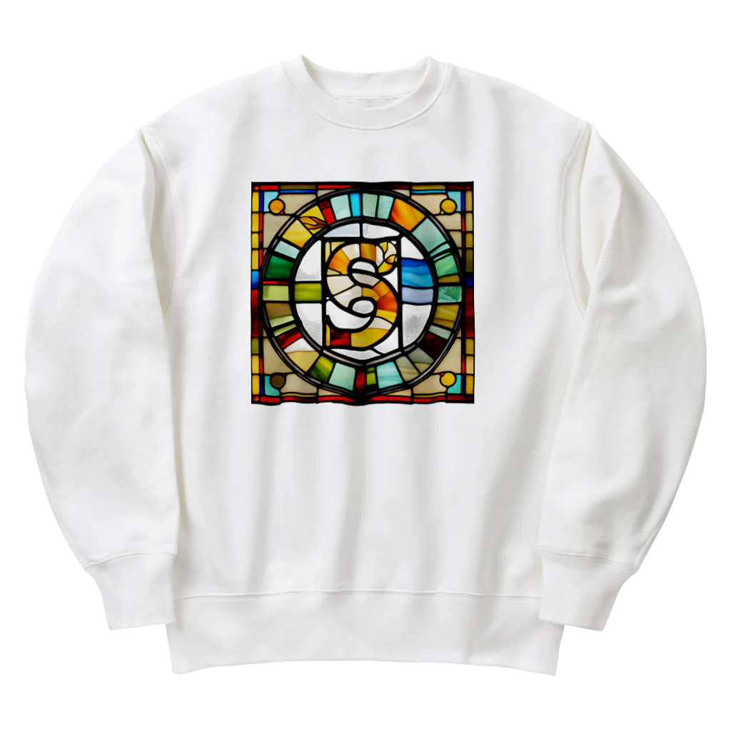 alphabet stained glassのstained glass S Heavyweight Crew Neck Sweatshirt