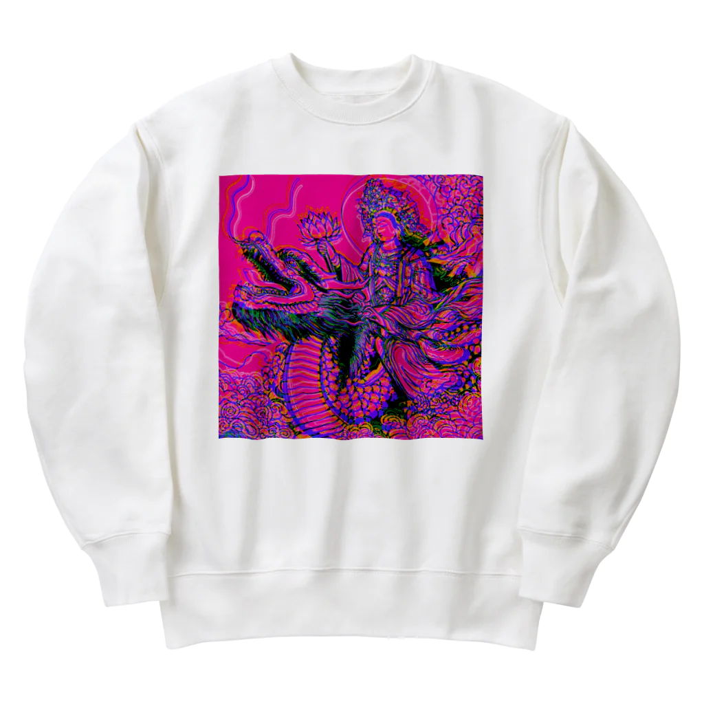 moon_takuanの観世音菩薩と龍2「Kanzeon Bodhisattva and dragon2」 Heavyweight Crew Neck Sweatshirt