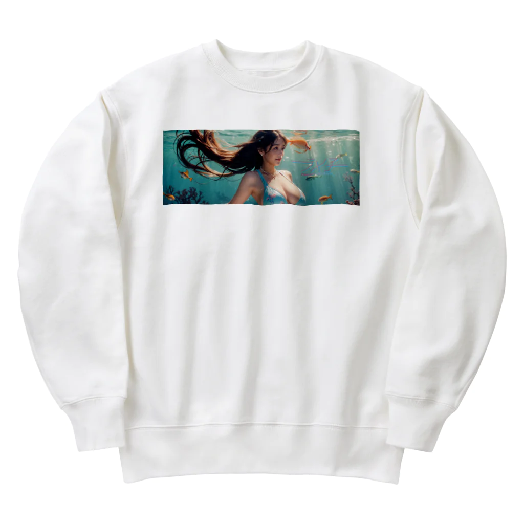 ramekoのラメ子_水着_青02 Heavyweight Crew Neck Sweatshirt