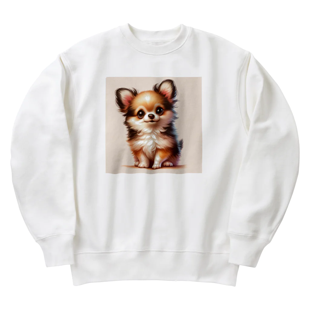 サボのドッグショップのふわふわなチワワ Heavyweight Crew Neck Sweatshirt