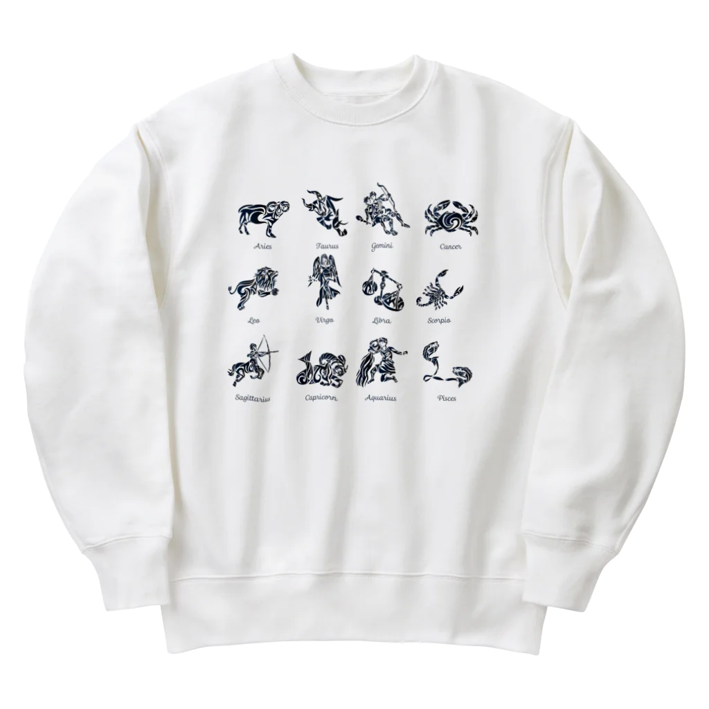 chicodeza by suzuriの12星座一覧 Heavyweight Crew Neck Sweatshirt