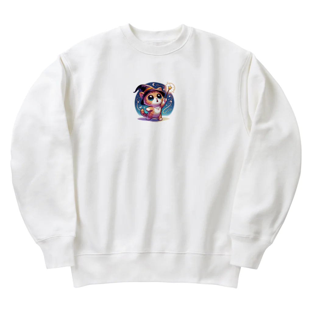 子猫カーニバルの子猫の魔法使い Heavyweight Crew Neck Sweatshirt